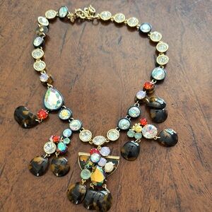 J. Crew Gold and Black Bohemian Necklace